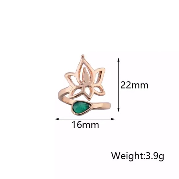 3/$30 Gold Bohemian Lotus Flower Toe Ring - Picture 4 of 5